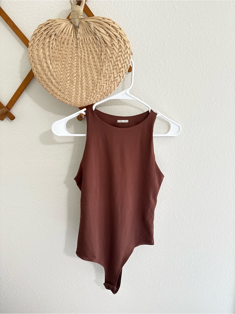 ReoRia Sleeveless Brown Bodysuit